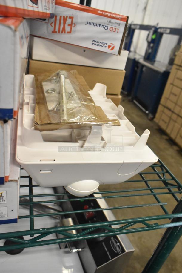 11 new scratch and dent items, including Lithonia Lighting LED Quantum Exit Signs and DualLite EVHCEZP LED Emergency Light.