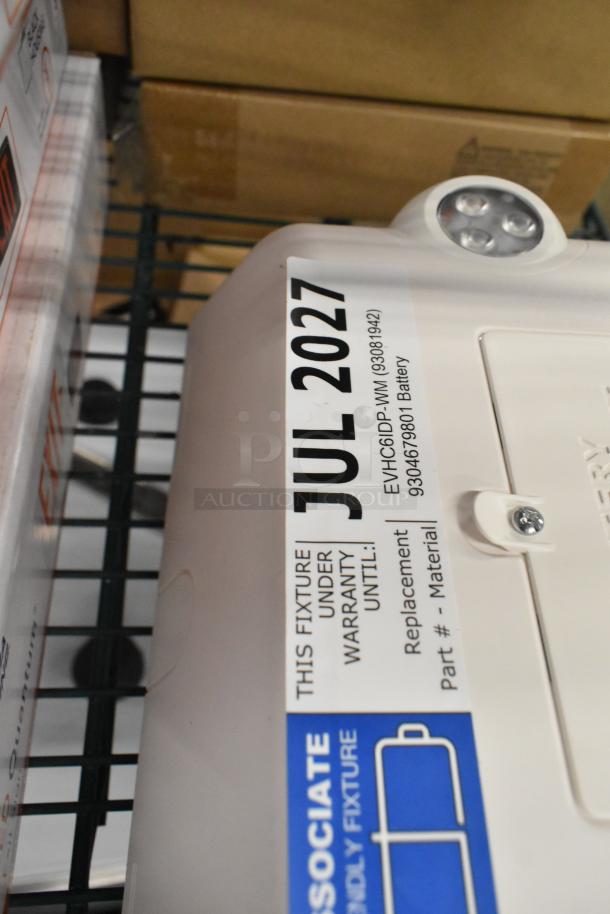 11 brand new scratch and dent items, including Lithonia Lighting LED Quantum exit signs and DualLite EVHCEZP commercial LED emergency light. Warranty until July 2027.