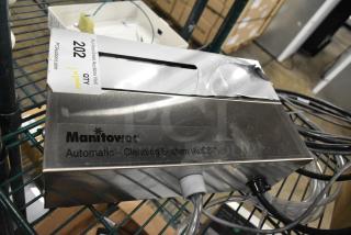 Brand new but dented 2025 Manitowoc IAuCS-161 Ice Machine Cleaning System, 115V, 1 Phase, Automatic, visible tag shows model details.