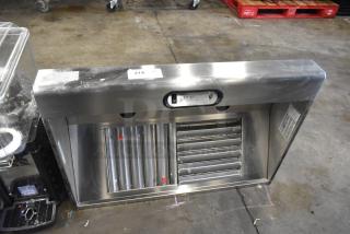 3' Independent INCL-36-SS stainless steel hood, 120 volts, 1 phase, with fan switch panel and baffle filters. Good condition.