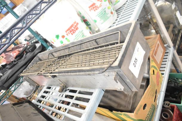 Auction lot with Turbochef kickplate and drip trays for Taylor ice cream and carbonated beverage machines. Mixed condition.