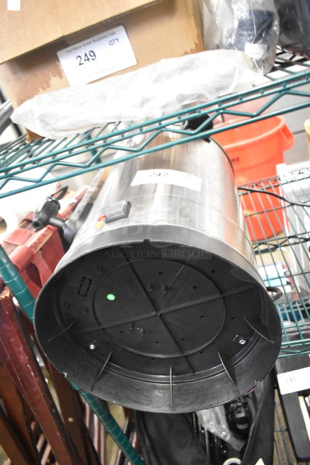 Avantco 177WB19L countertop 5-gallon water boiler, stainless steel, 120V, 1-phase, with on/off switch and capacity label.