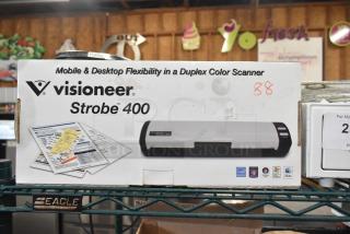 IN ORIGINAL BOX! Visioneer Strobe 400 Duplex Color Scanner, mobile and desktop flexibility, supports Windows and Mac.