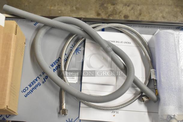 Gaggia MGV293NPU Vetro Black 3 Group Espresso Machine, brand new condition, 220/230V, 1 phase, includes hoses and packaging.