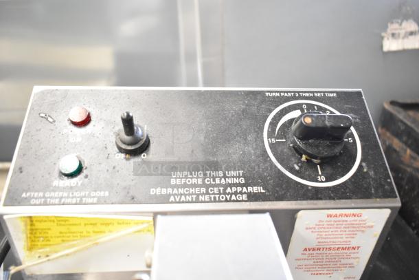 5020 Countertop Waffle Cone Maker, 120V, 1 Phase. Visible on/off switch, timer dial, and caution labels. Good condition.