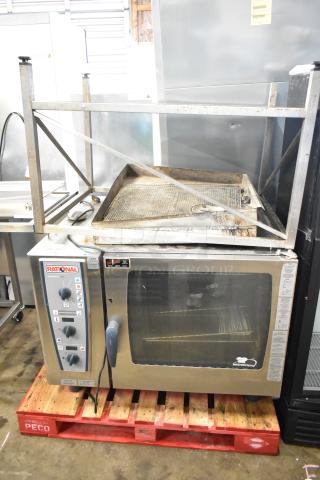 Rational CMP62G Commercial CombiMaster Plus Convection Oven with stand. Natural gas. Used condition on a pallet.