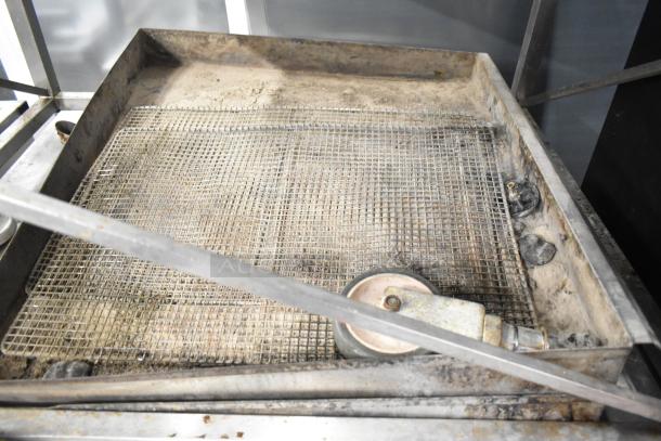 Rational CMP62G CombiMaster Plus Convection Oven with equipment stand, visible wear, natural gas, 79,500/106,000 BTU.