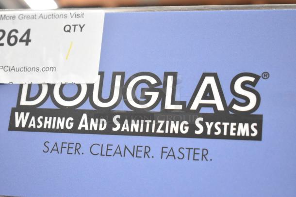 BRAND NEW Douglas SD-20-ELEL Pot and Pan Washer, 480 Volts, 3 Phase. Scratch and dent condition. Label shows model details.