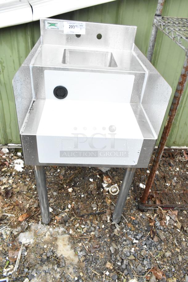 Regency 600BSDS2318 stainless steel blender station with 18"x23" dump sink, excellent condition, visible model label.