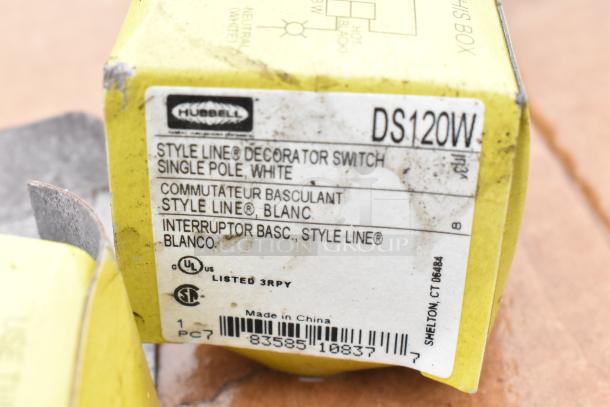 14 various electrical items including AL MC-AL cable, GE TM30DC3, Hubbell DS120W switch, SNAP5361WTR receptacle.