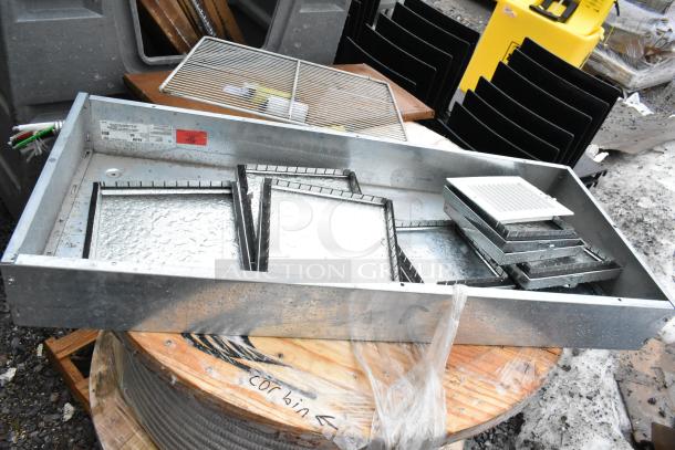 14 various electrical items including AL MC-AL cable, GE TM30DC3, Hubbell DS120W switch, Hubbell SNAP5361WTR outlet, metal panels.