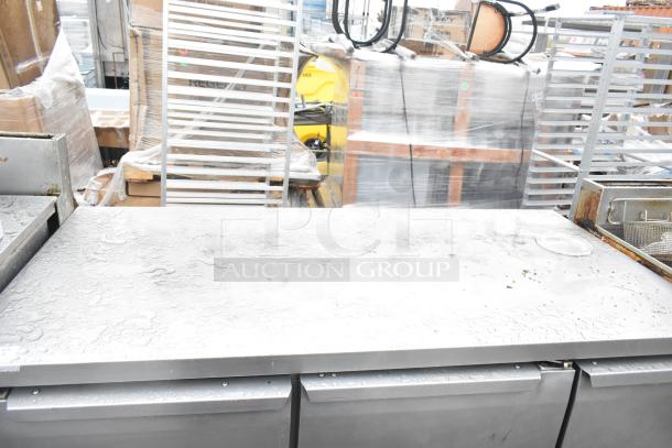 Continental CRA68 Commercial 3 Door Undercounter Cooler with stainless steel surface. Good condition, 115V, 1 Phase.