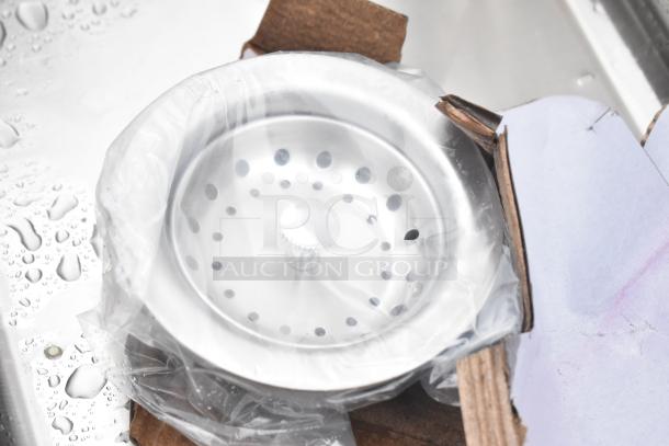 Brand new Regency 600DI110145S sink, 10"x14"x5", 16-gauge stainless steel, one compartment, side splashes, scratch and dent condition.