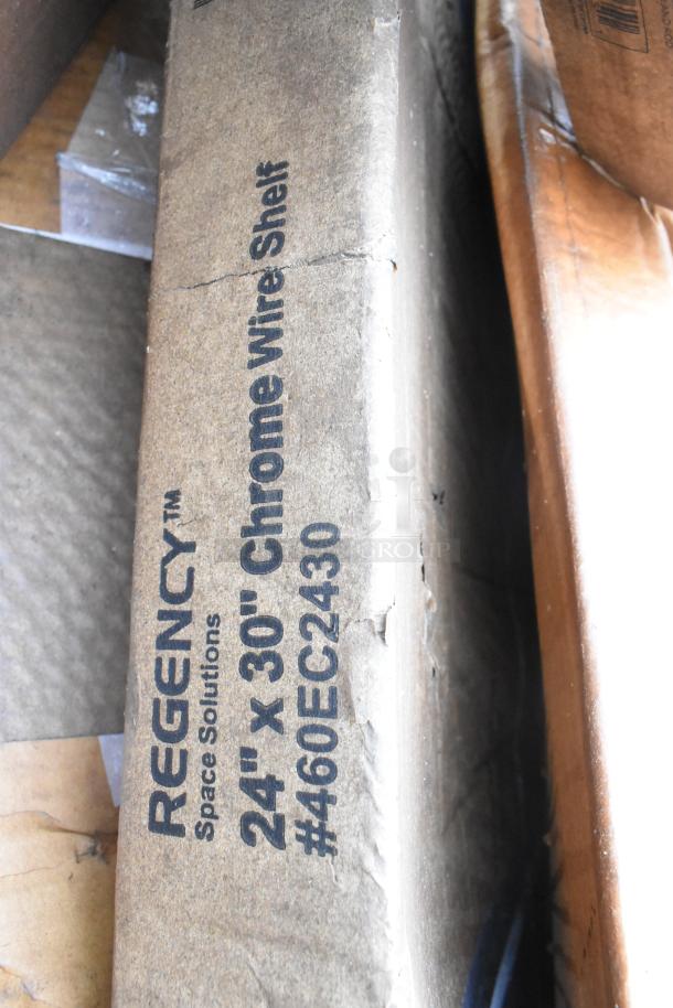 Regency 24"x30" Chrome Wire Shelf, model #460EC2430, in new condition with packaging visible.