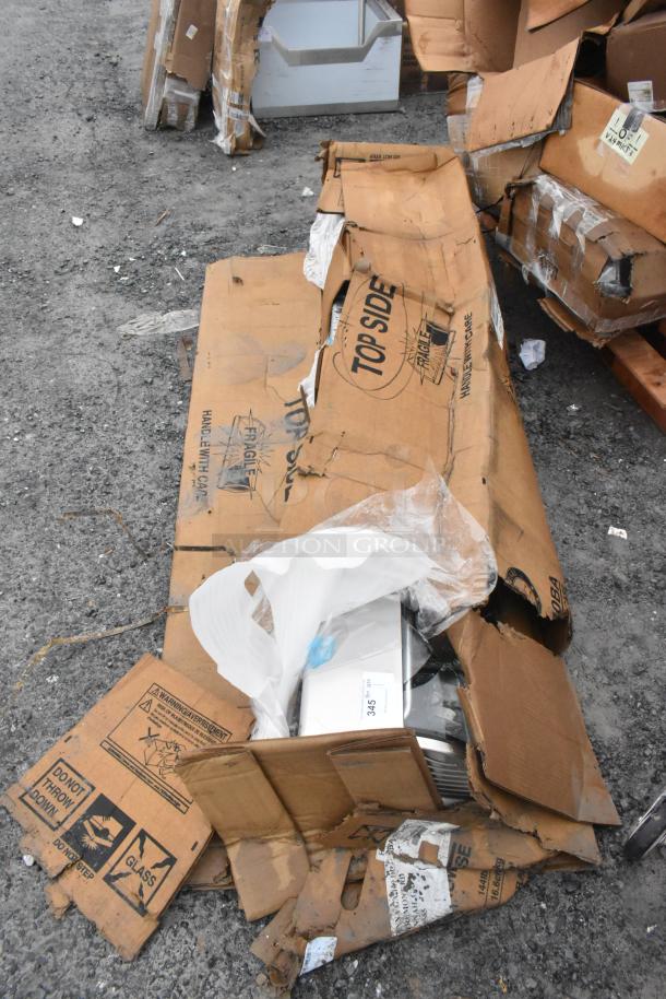 Hoshizaki HNC-210BA-R-SLH sushi display case, 83" curved glass, right side compressor. Broken glass visible.