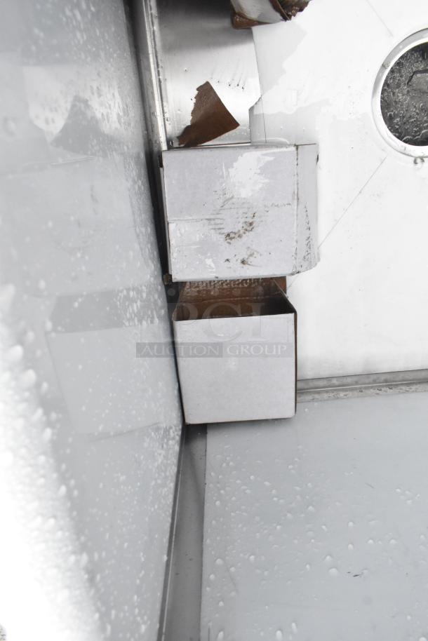 BRAND NEW SCRATCH AND DENT! Steelton 522US12421 utility sink, 24"x21"x14", for 8" center faucet; visible scratches.