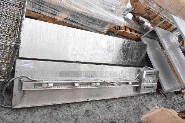 2 Hatco GRAHL-18D/HL-66 Glo Ray Strip Warmers, stainless steel, 120V, 1-phase. Appears in used condition.