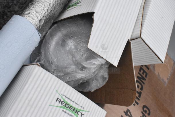 Brand new Regency 600S31824218 commercial 3 bay sink, scratch and dent condition, in partial packaging.