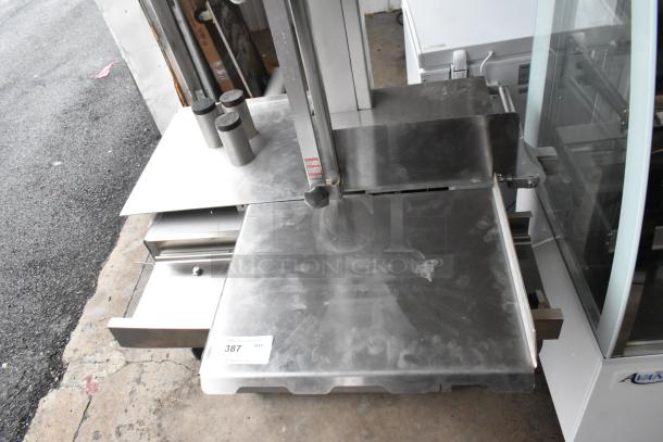 2025 Pro-Cut KS-120 vertical band meat saw, 120" blade, 220V, 3-phase, floor model, stainless steel, good condition, visible label.