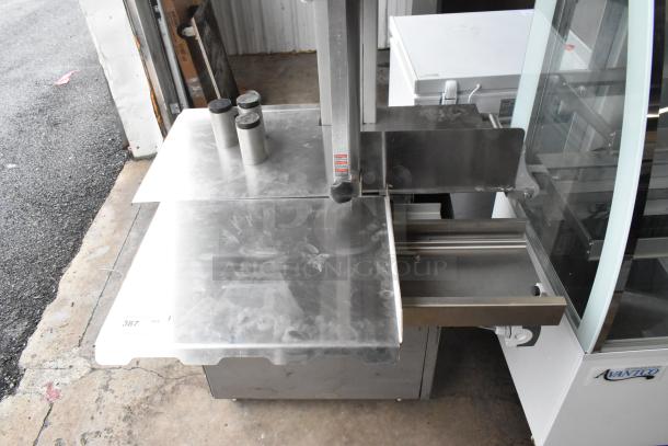 2025 Pro-Cut KS-120 commercial meat saw, 120" blade, floor model, stainless steel, 220V, 3-phase, excellent condition.