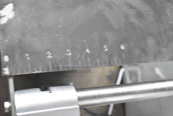 2025 Pro-Cut KS-120 120" Blade Vertical Band Meat Saw, 220V 3 Phase, floor model. Number markings visible on guide.