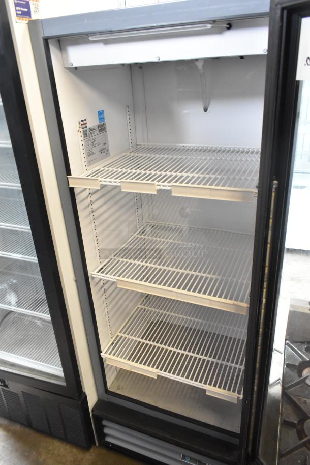 2017 True GDM-12-HC-LD cooler merchandiser, single door, 115V, 1 phase, with shelves. Clean interior, energy-efficient model.