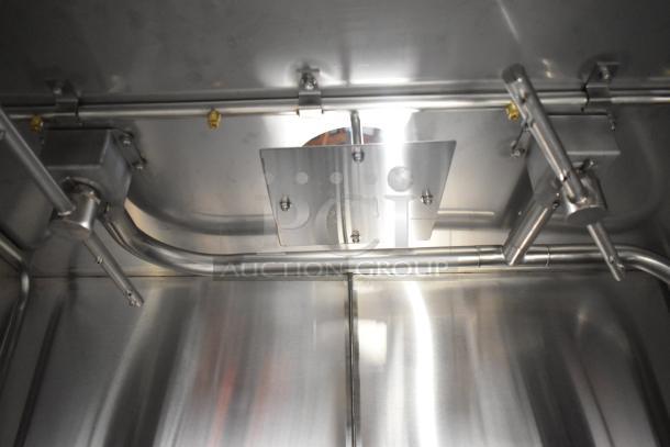 Douglas SD-20-ELEL pot and pan washer interior view, showing stainless steel tubing. Brand new, scratch and dent model.