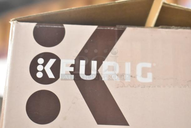 Keurig K Slim Single Cup Coffee Machine in original box. 120 Volts, 1 Phase. Box features Keurig logo.