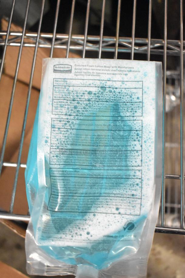Rubbermaid Enriched Foam Lotion Soap bag, 1100 mL, with moisturizers, labeled with directions and ingredients, new condition.