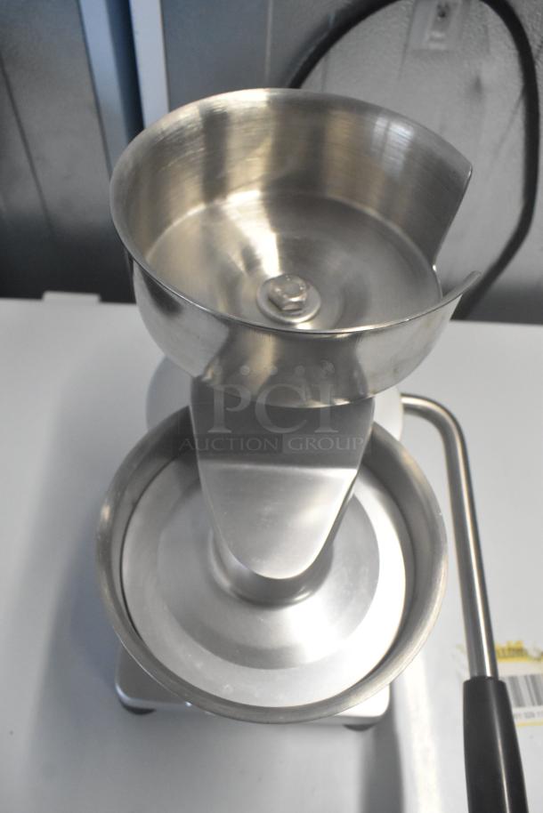 BRAND NEW! KoolMore CHM-5 hamburger press, stainless steel, heavy-duty with handle, minor scratch and dent.