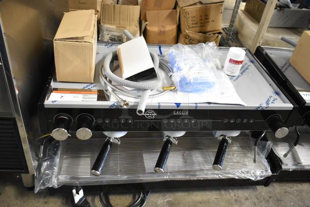 BRAND NEW Gaggia MGV293NPU Vetro Black 3 Group Automatic Espresso Machine with accessories, 220/230V, 1 Phase.