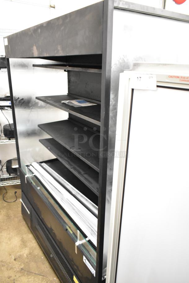 Brand new Avantco 193VOA60B black extra deep vertical open-air merchandiser with LED lighting. Scratch and dent condition.