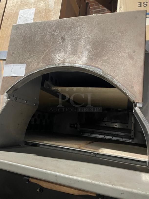Bakers Pride Il Forno Classico SuperDeck double-stack pizza oven, model FC-516/D125, stainless steel, natural gas, on legs.