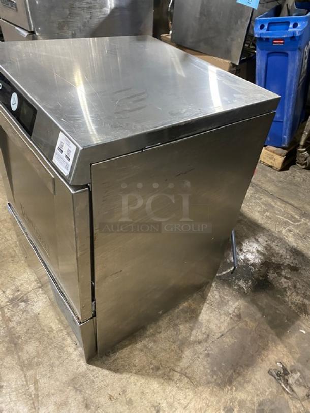 Hobart Advansys LXNR stainless steel undercounter dishwasher, Energy Star certified, model SN: 231262127, 120/208V, 1 phase.