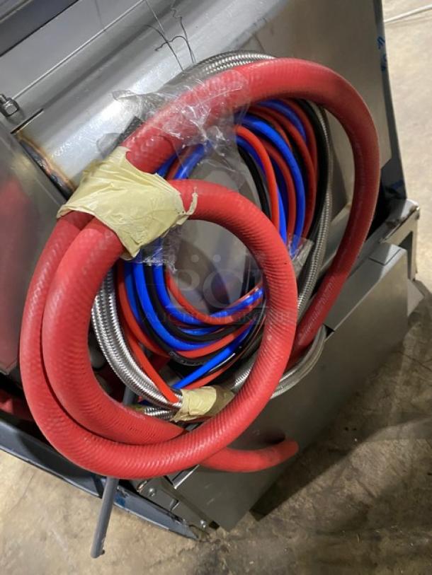 Hobart Advansys Series LXNR commercial dishwasher, stainless steel, undercounter, with hoses, 120/208V, Energy Star certified.