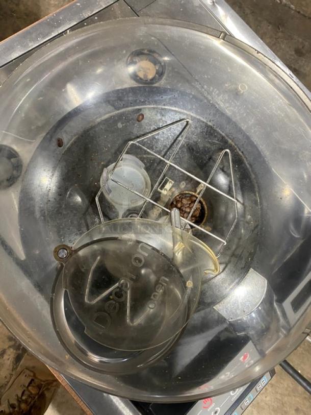 Thermoplan Mastrena CS2 espresso machine with bean hopper, stainless steel, electric, commercial use, model SN: 40-148773.