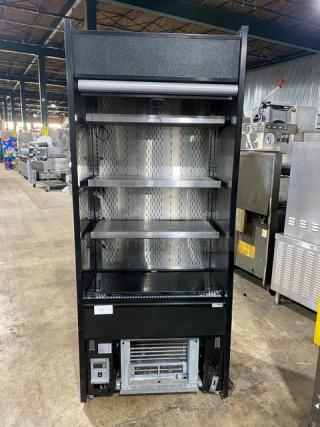 Structural Concepts Oasis B32 refrigerated open grab-n-go case with 3 shelves and night curtain. 120V, 1 phase. Good condition.