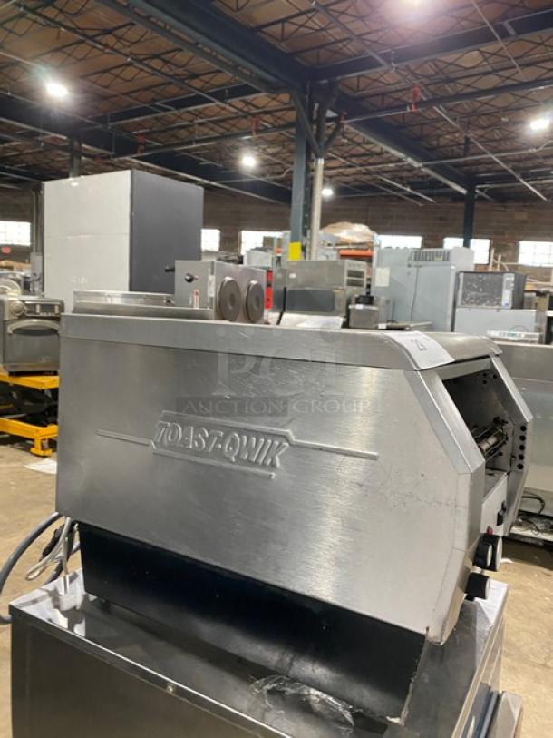 Hatco Toast-Qwik Series stainless steel conveyor toaster, electric-powered, good condition, commercial use.