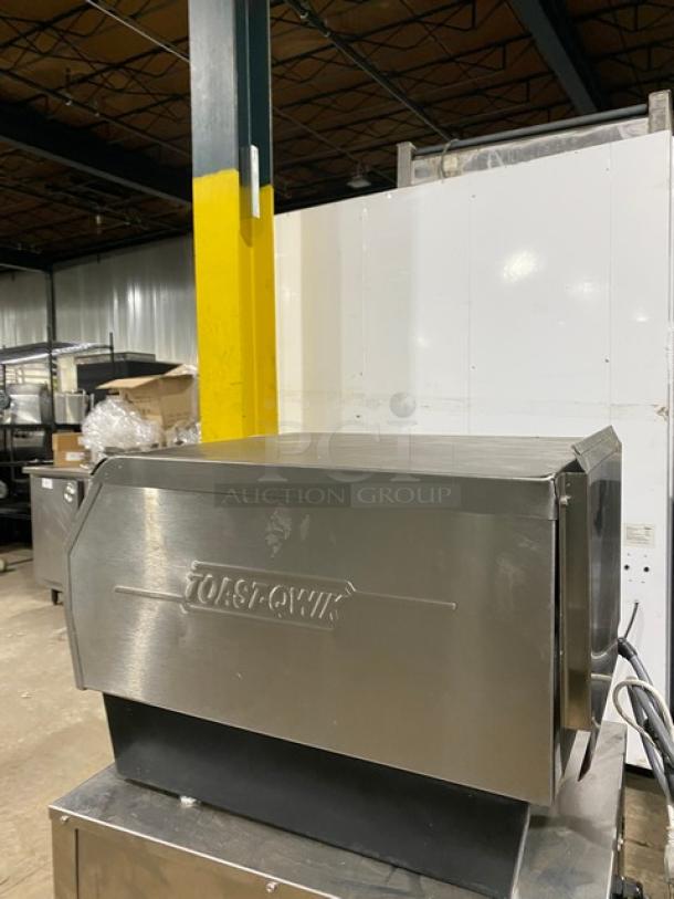 Hatco Toast-Qwik Series stainless steel commercial conveyor toaster, electric-powered, countertop model.