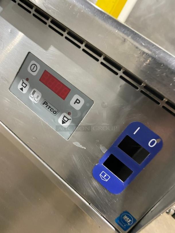 Pitco SRTE pasta cooker, 16.5-gal, stainless steel, digital control panel, backsplash, on legs, 208V, 1 phase.