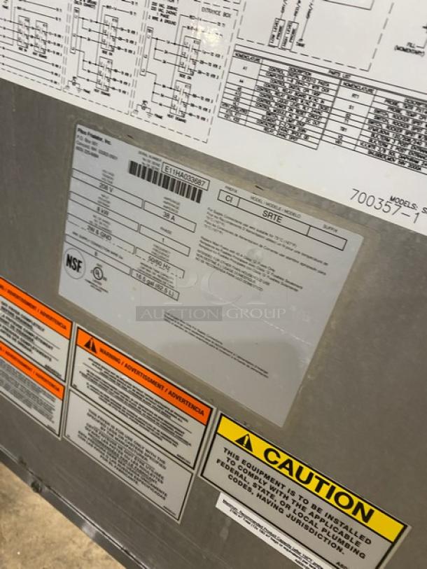 Pitco Model SRTE electric pasta cooker, 16.5-gal, stainless steel, digital control, NSF certified, 208V, single-phase.