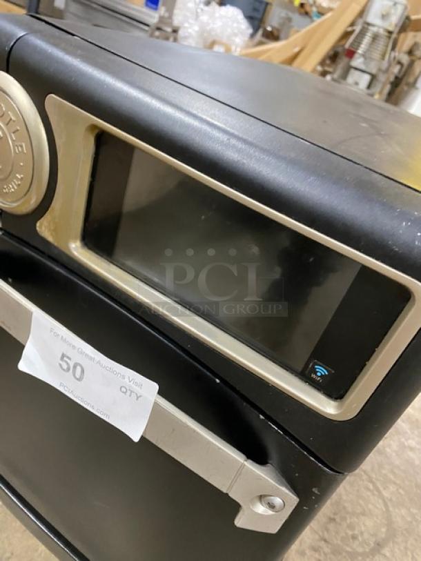 TurboChef NGO 2021 ventless rapid cook oven, black, electric, crank bar, countertop model, on legs, excellent condition.