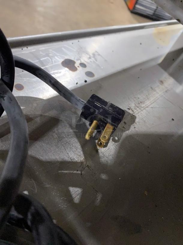 Beverage-Air commercial refrigerated chef base, model WTFCS36D-1, stainless steel with power plug, 115V, on casters.