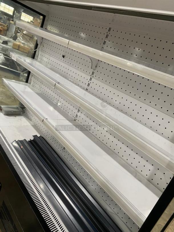 Sanye Commercial Multi-Tier Refrigerated Merchandiser, black finish, open grab-n-go design, excellent condition, adjustable shelves.