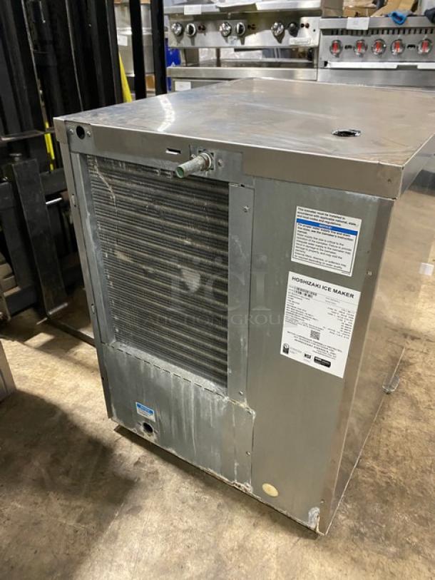 Hoshizaki KM-660MAJ commercial ice maker, stainless steel, crescent cube style, air-cooled, electric, 115V, used condition.