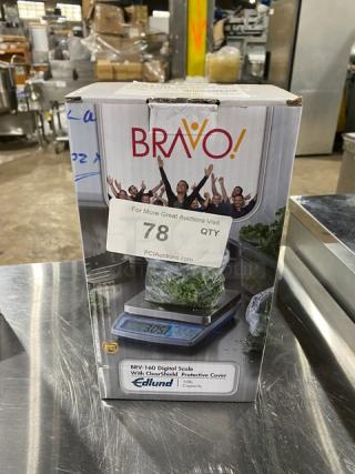 Brand new Edlund Bravo Series BRV160 digital portion scale, stainless steel, 10 lb capacity, LCD display, ClearShield cover.