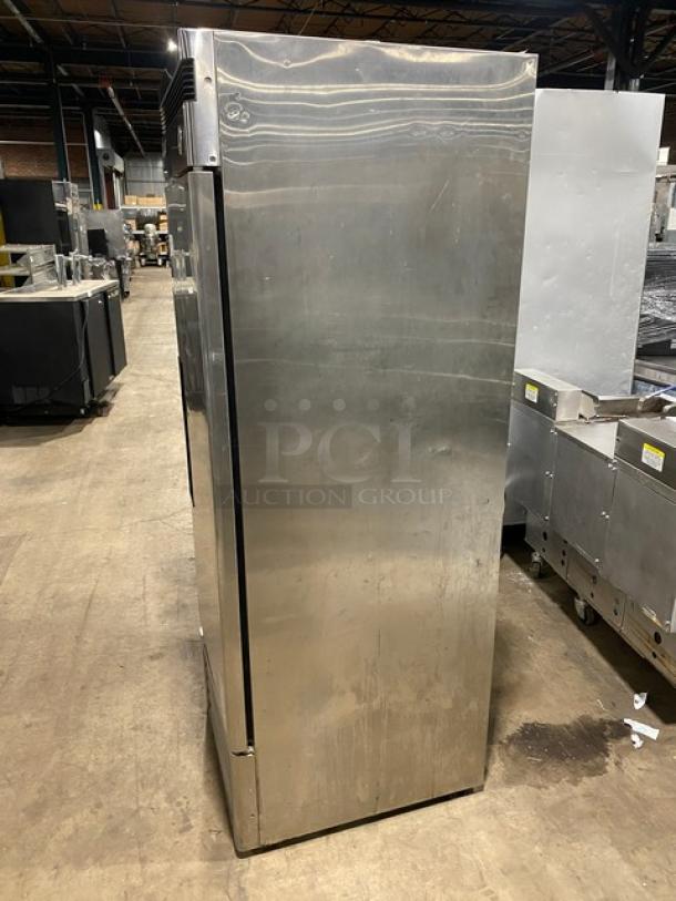 Turbo Air Deluxe Cooler Series TSR-23D, stainless steel single door commercial fridge, 115V, good condition.