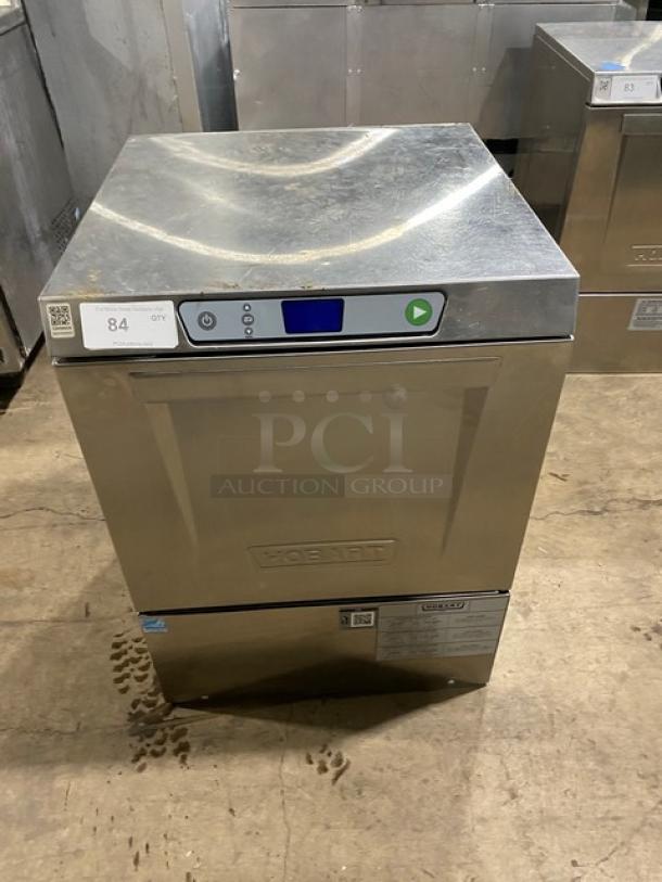 Hobart LXEH series stainless steel undercounter dishwasher, electric, high-temp, model LXEH, SN 231229219, 120/208-240V.
