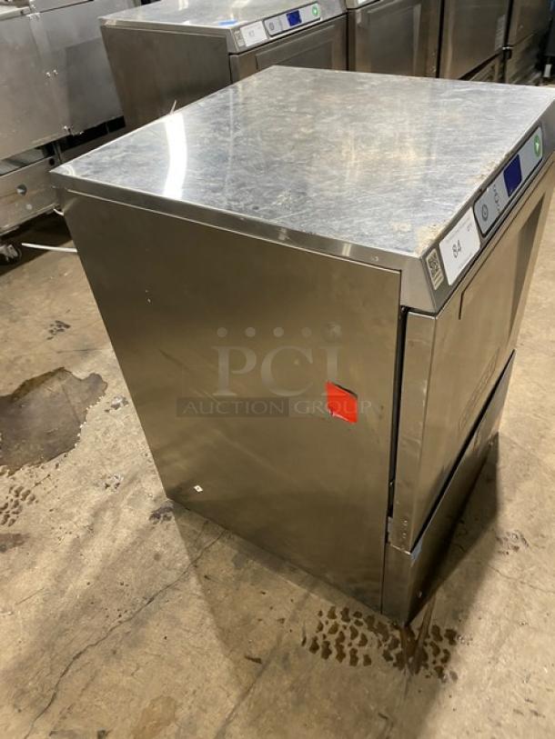 Hobart LXEH commercial undercounter dishwasher, stainless steel, electric, high temperature, model LXEH, used condition.