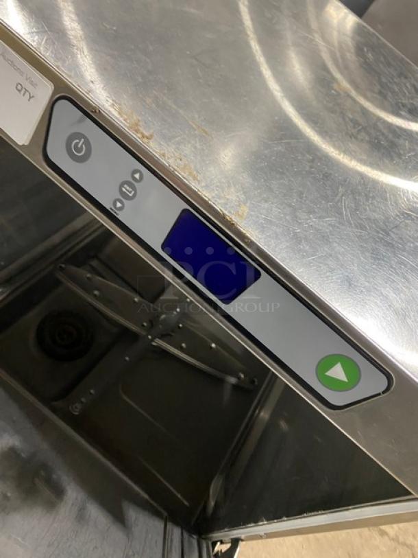 Hobart LXEH commercial stainless steel dishwasher, new body style, undercounter model, visible control panel, good condition.